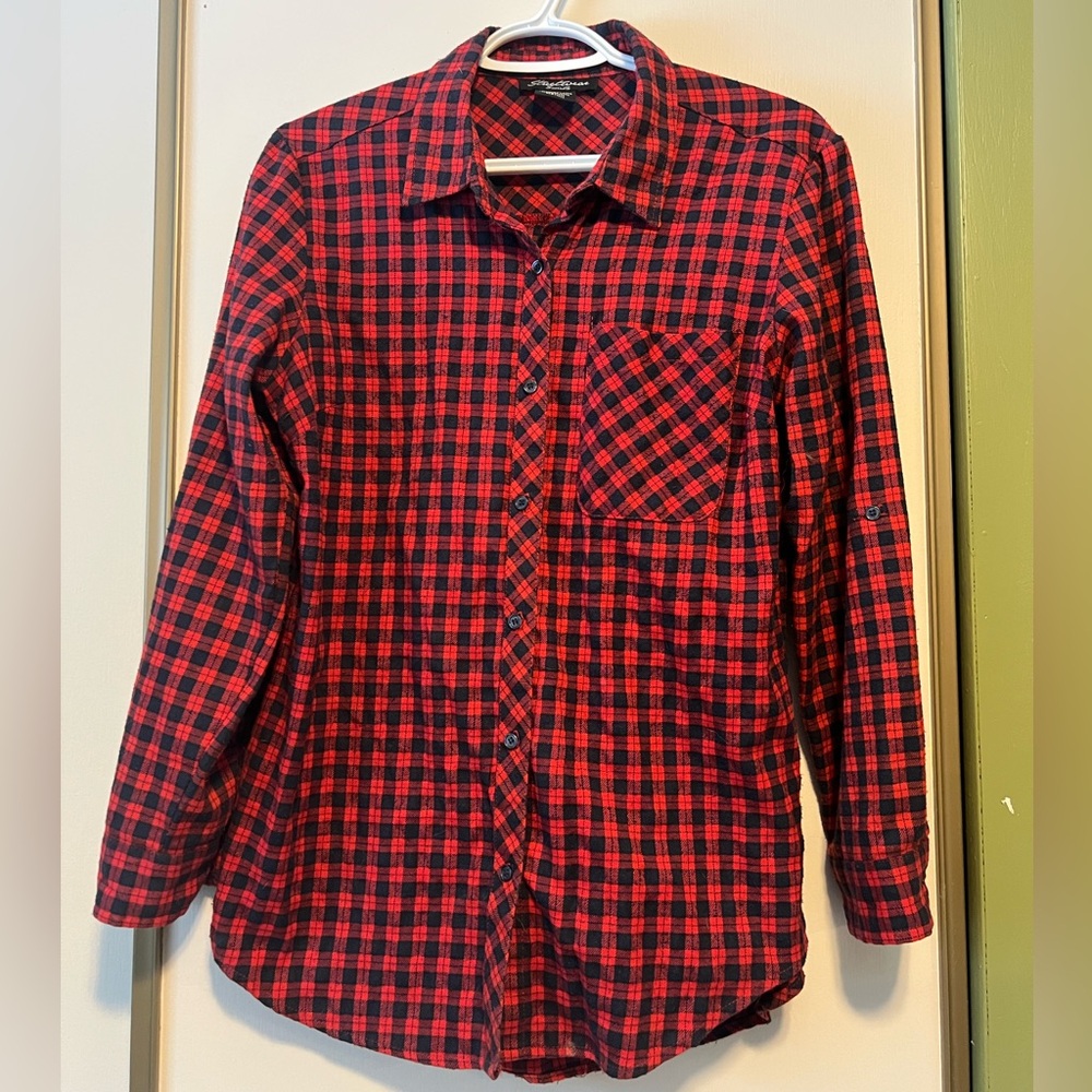 Streetwear Society Red and Black Plaid Button Down Shirt